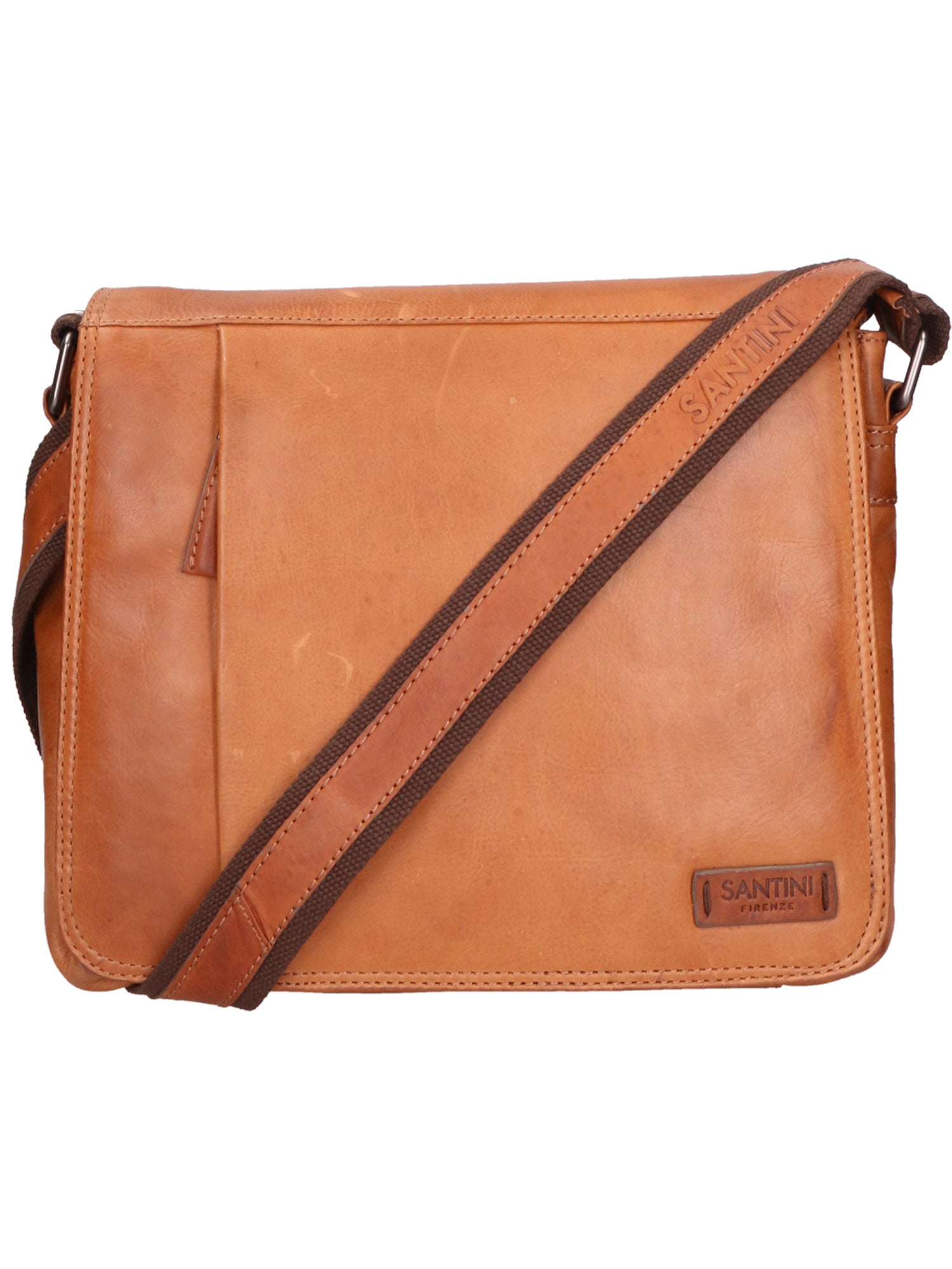 Borsa a tracolla unisex vera pelle 100% pelle SN5862247-TAN Santini Firenze