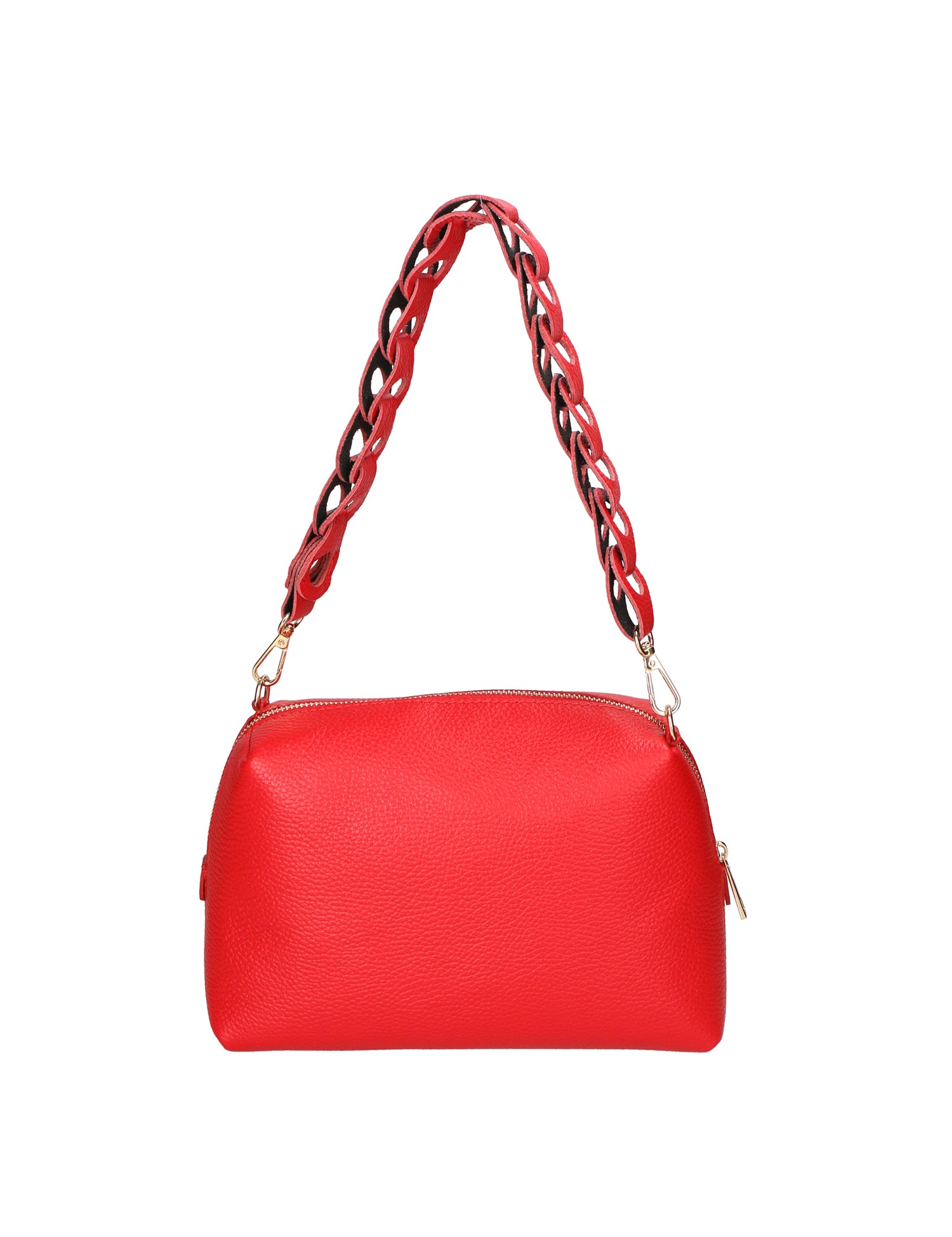 Livia Borsa a spalla da donna Vera pelle 06443-ROSSO FERRARI Gave Lux