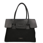 Borsa a mano da donna Vera pelle e cotone MYB-7038-SS-NERO My Best Bag