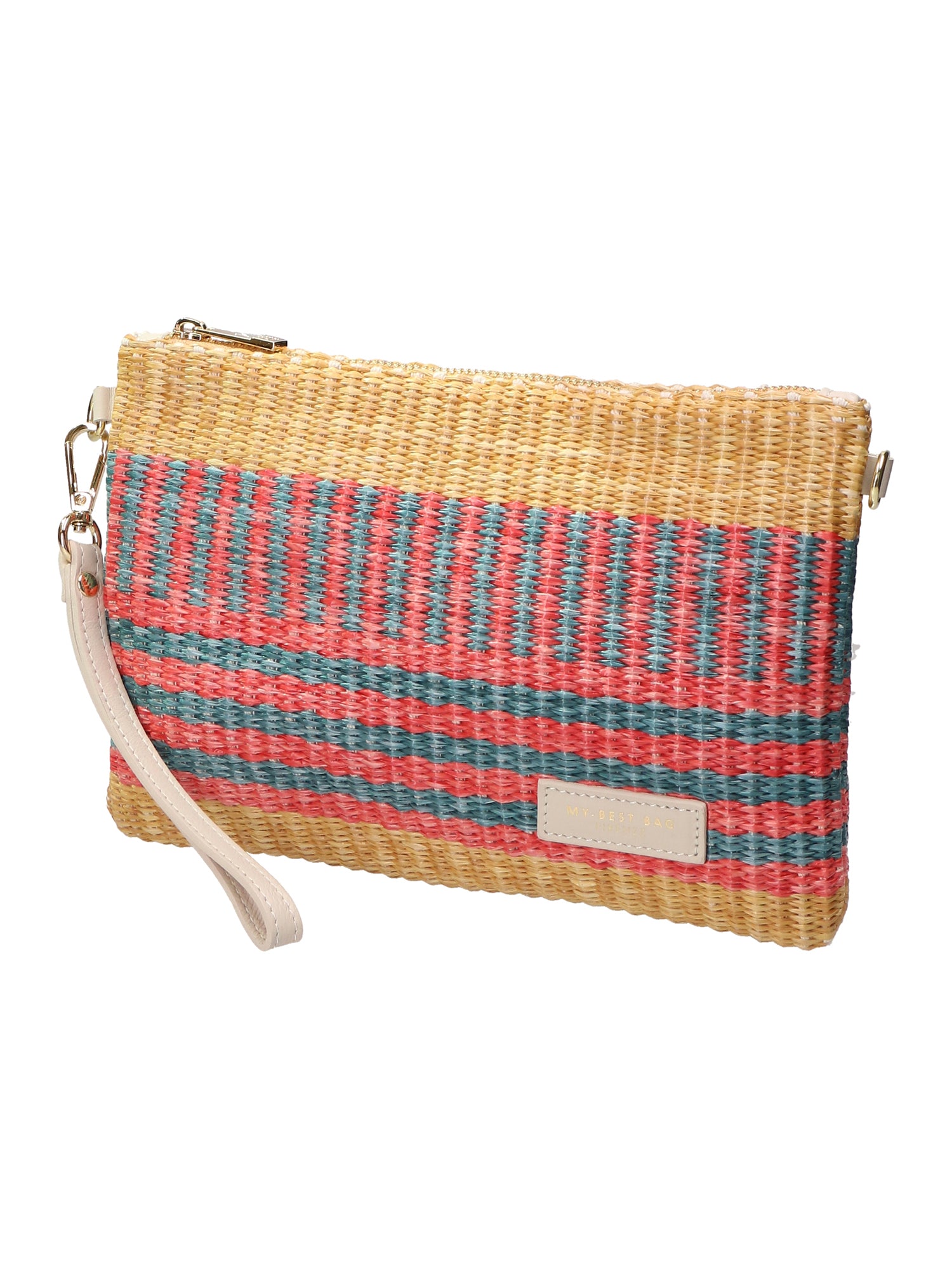 Pochette da donna in paglia Made in Italy MYB-05375-SS-CORALLO STRAW My Best Bag