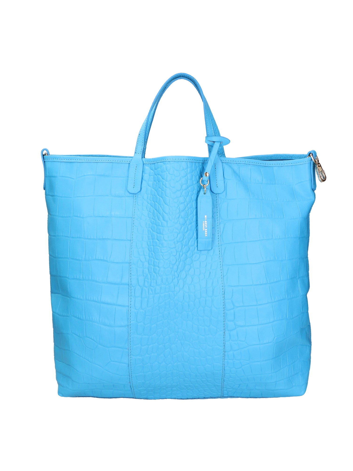 Borsa a mano da donna Vera pelle stampata coccodrillo MYB-7043-SS-SS99 TURCHESE My Best Bag