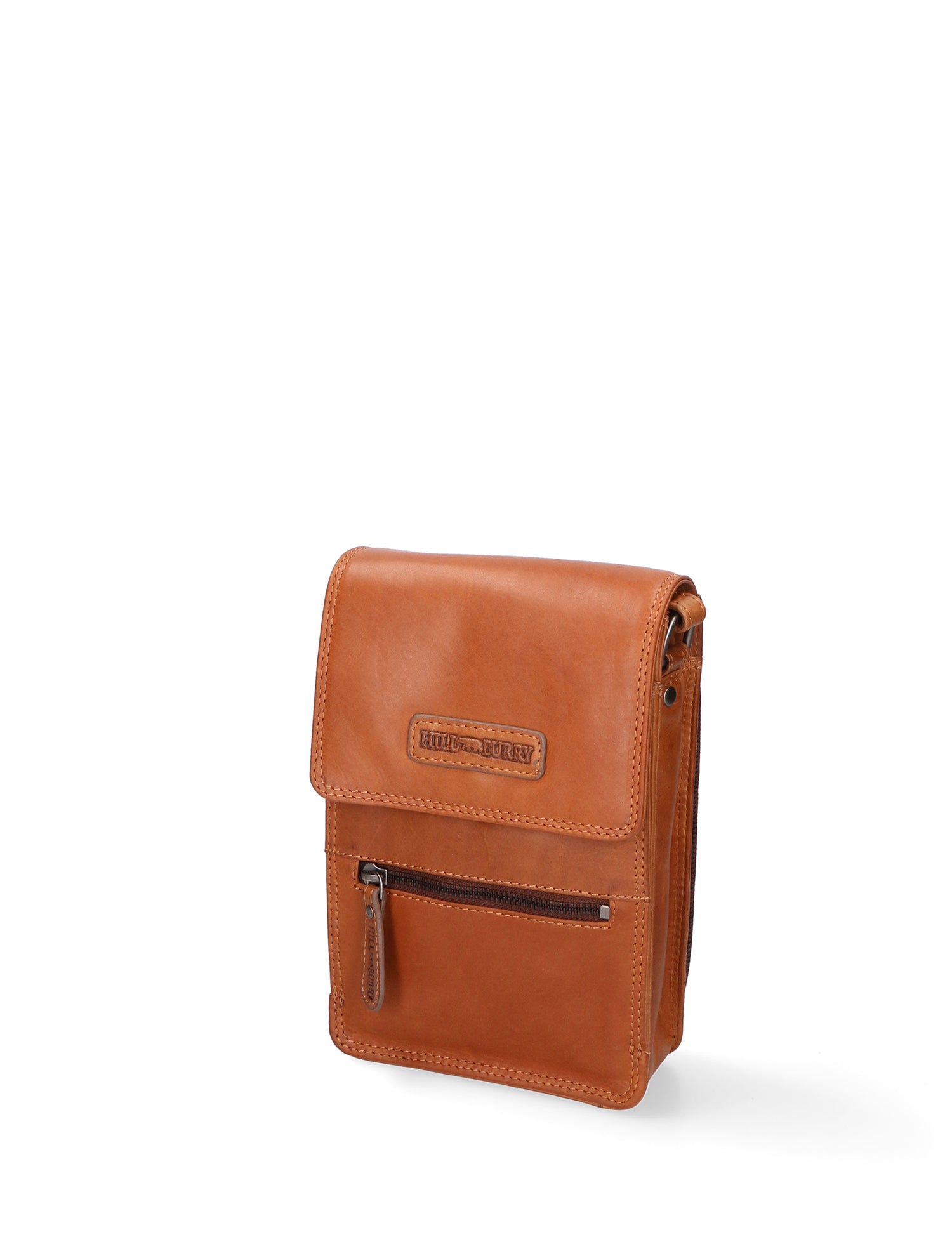 Borsa a tracolla uomo in vera pelle RFID HILB-2632-CUOIO Hill Burry