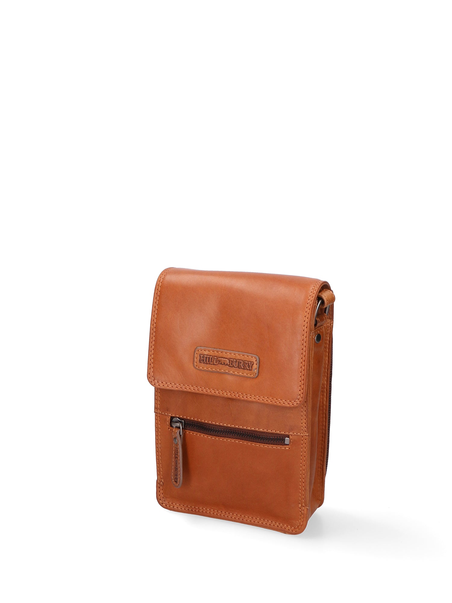 Borsa a tracolla uomo in vera pelle RFID HILB-2632-CUOIO Hill Burry