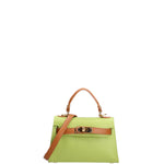 Borsa a mano da donna 100% vera pelle 07221-D12 KIWI+D44 CUOIO Roberta Rossi