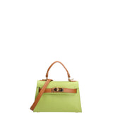 Borsa a mano da donna 100% vera pelle 07221-D12 KIWI+D44 CUOIO Roberta Rossi