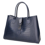 Aurora Borsa a mano da donna Vera pelle croco 05698-C26 BLU SCURO Gave Lux