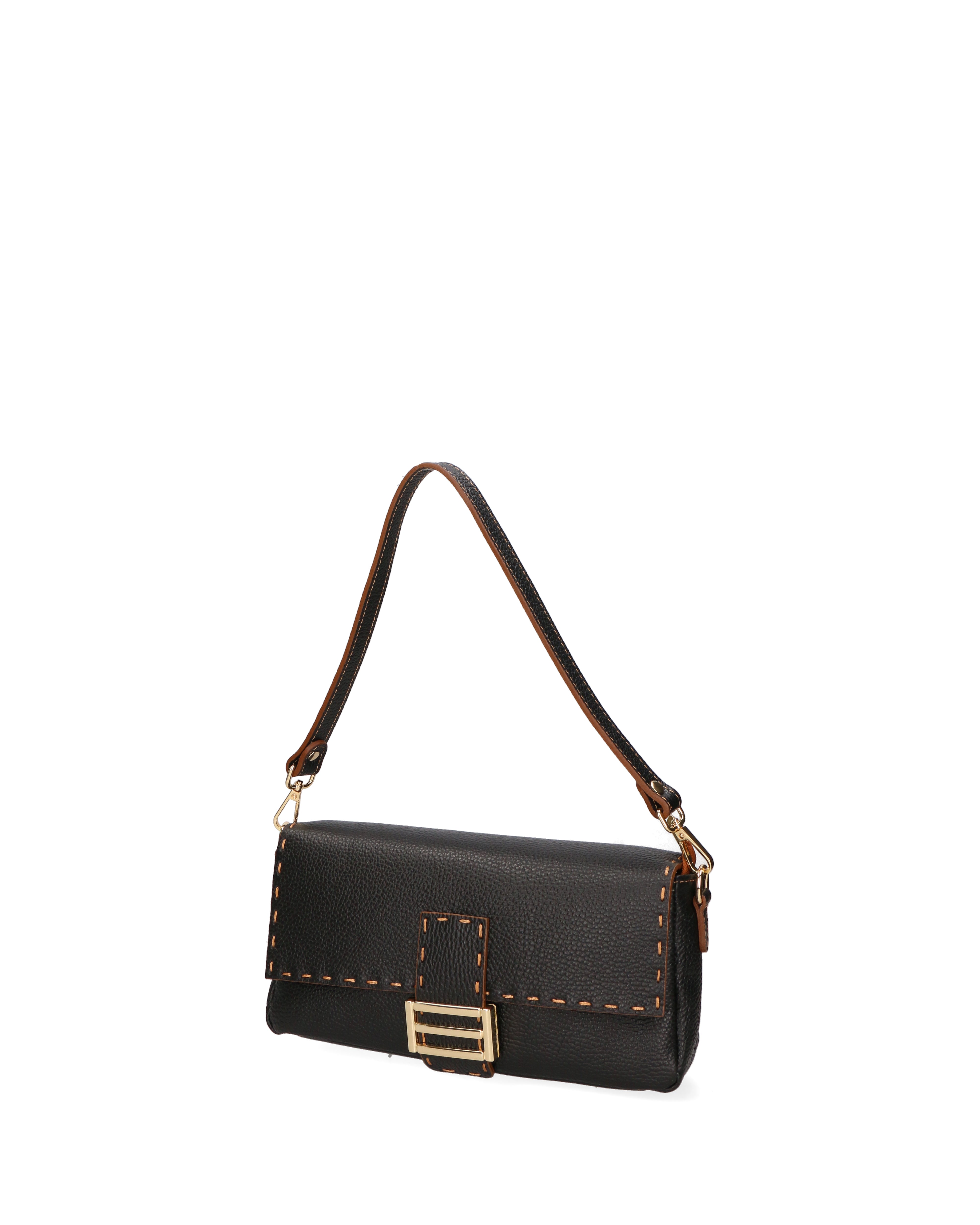 Wally Borsa a spalla da donna Vera pelle 06869-D28 NERO Gave Lux