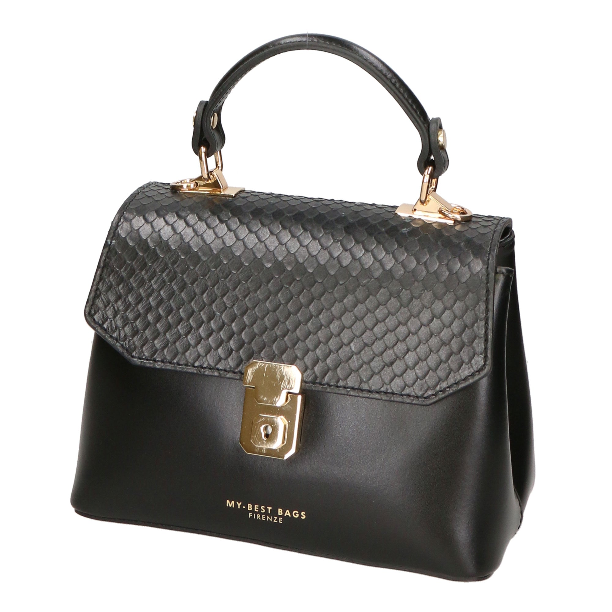 Borsa a mano da donna Vera pelle MYB-6039-FW-P218 NERO My Best Bag
