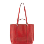 Borsa a spalla unisex in vera pelle Made in Italy 4610-ROSSO Alessia Firenze