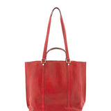 Borsa a spalla unisex in vera pelle Made in Italy 4610-ROSSO Alessia Firenze