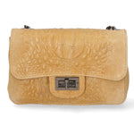 Camilla Borsa a tracolla da donna Pelle scamosciata croco 10029-CUOIO Gave Lux