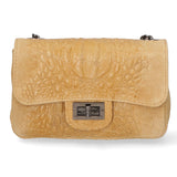 Camilla Borsa a tracolla da donna Pelle scamosciata croco 10029-CUOIO Gave Lux