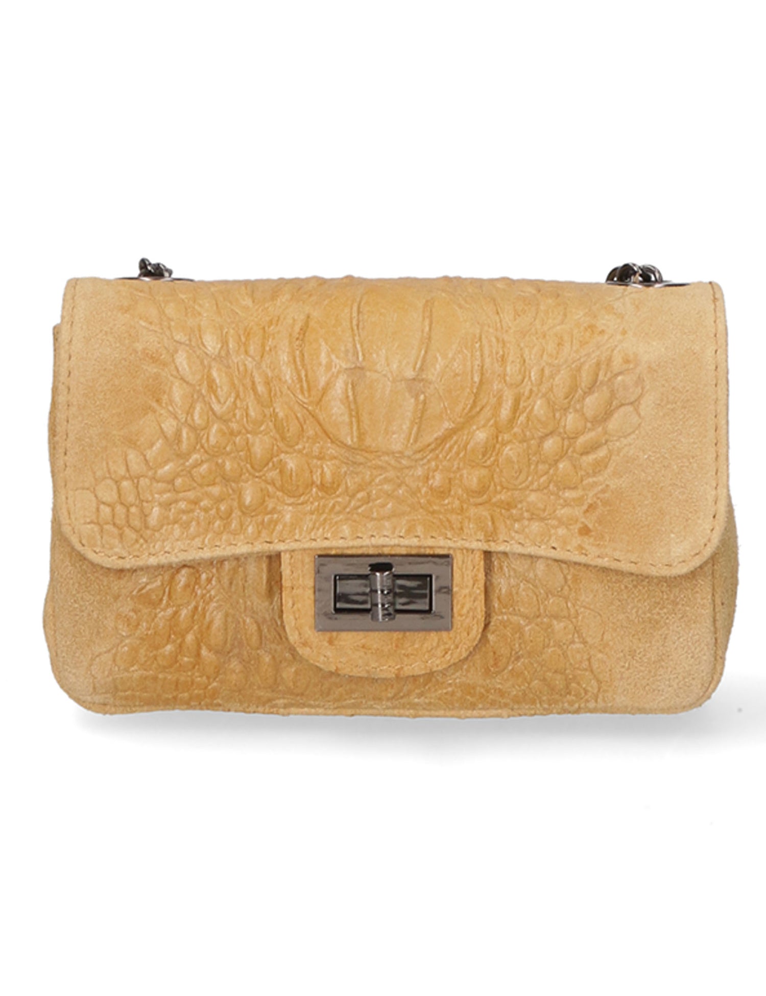 Camilla Borsa a tracolla da donna Pelle scamosciata croco 10029-CUOIO Gave Lux