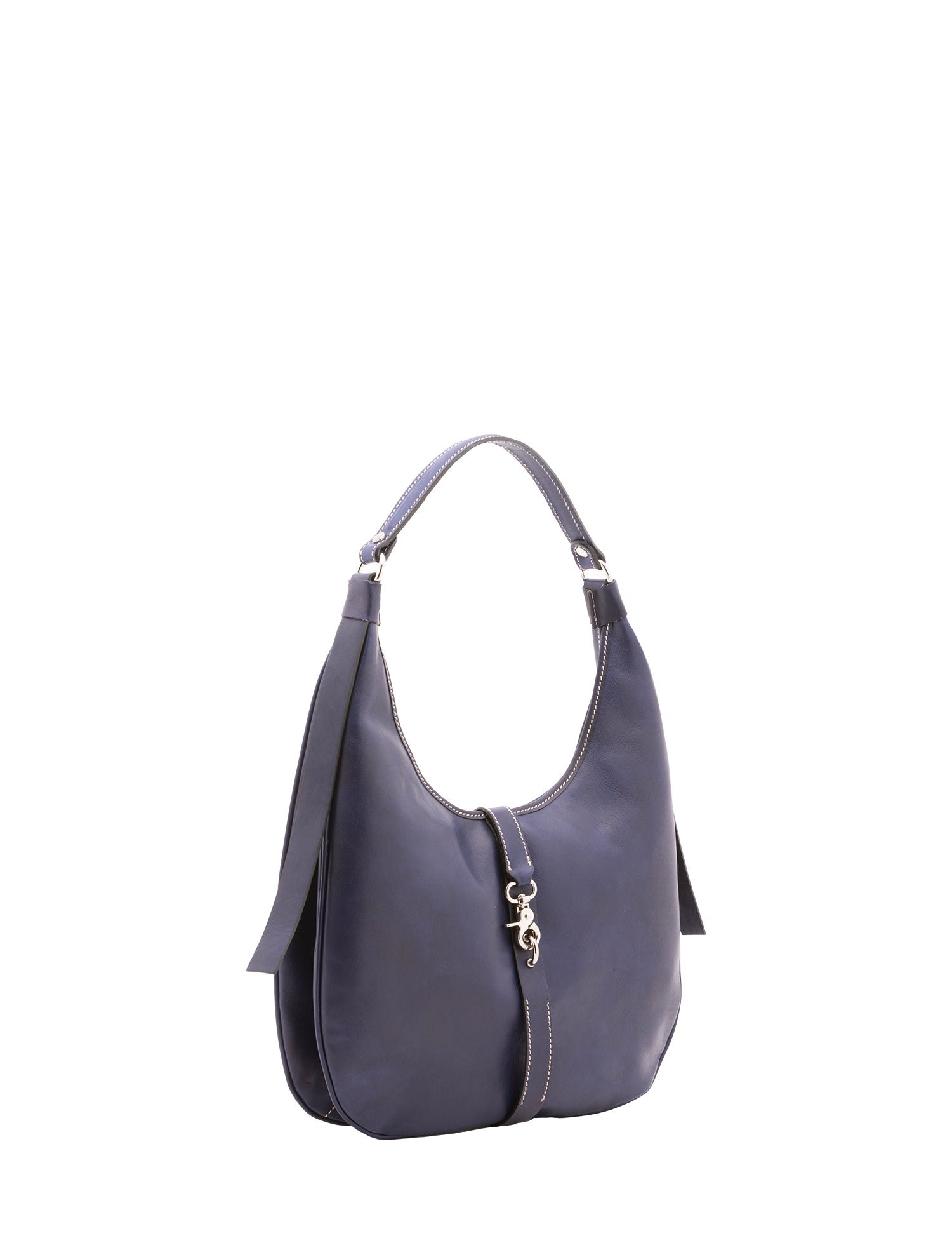 Borsa a spalla da donna 100% vera pelle 4607-BLU Alessia Firenze