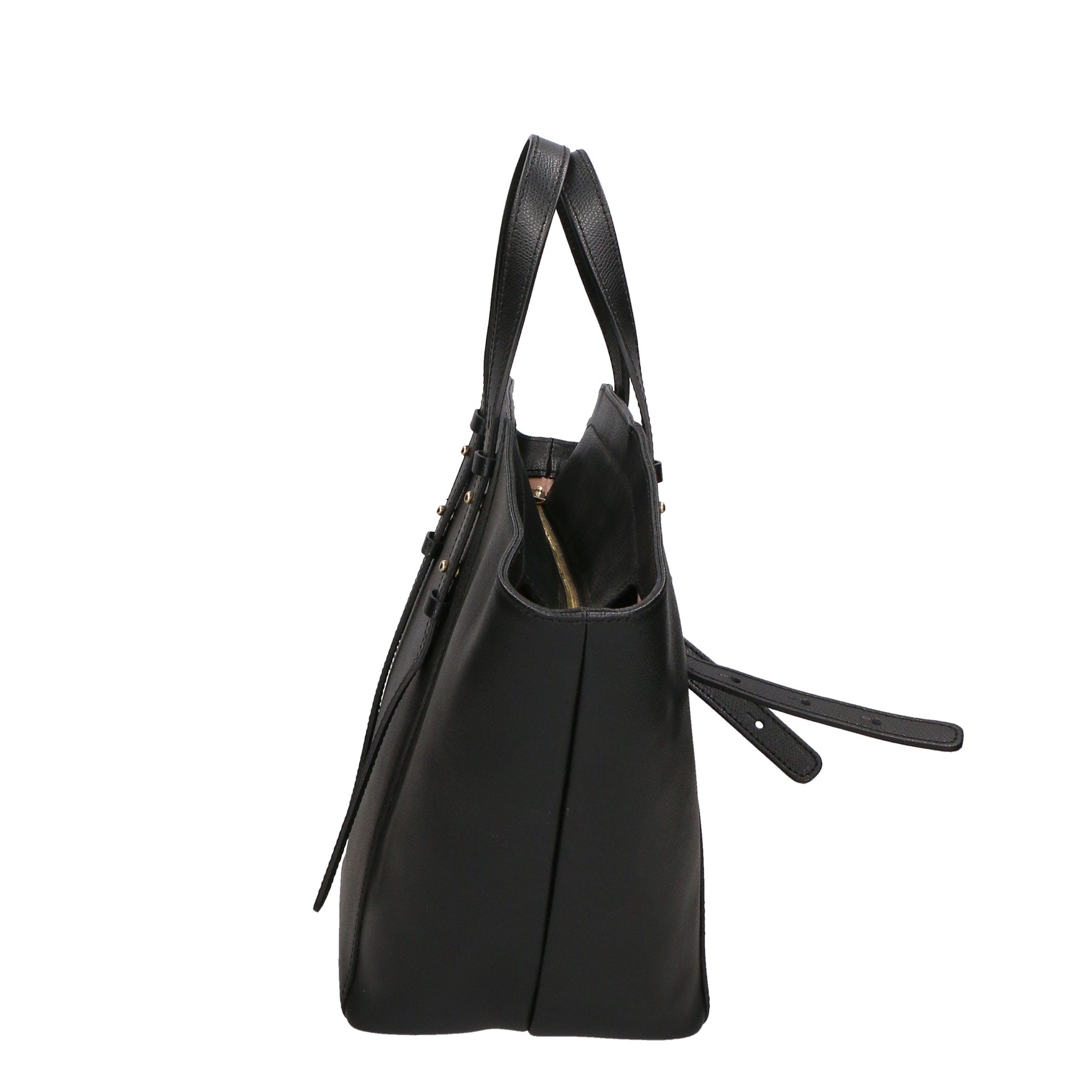 Borsa a mano da donna 100% pelle artigianale MYB-7029-SS-P 636 NERO BLACK My Best Bag
