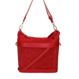 Vera pelle 04163-L130 ROSSO SCURO + SC08 ROSSO Borsa a spalla da donna Elowen Ultra Chiara Ferretti