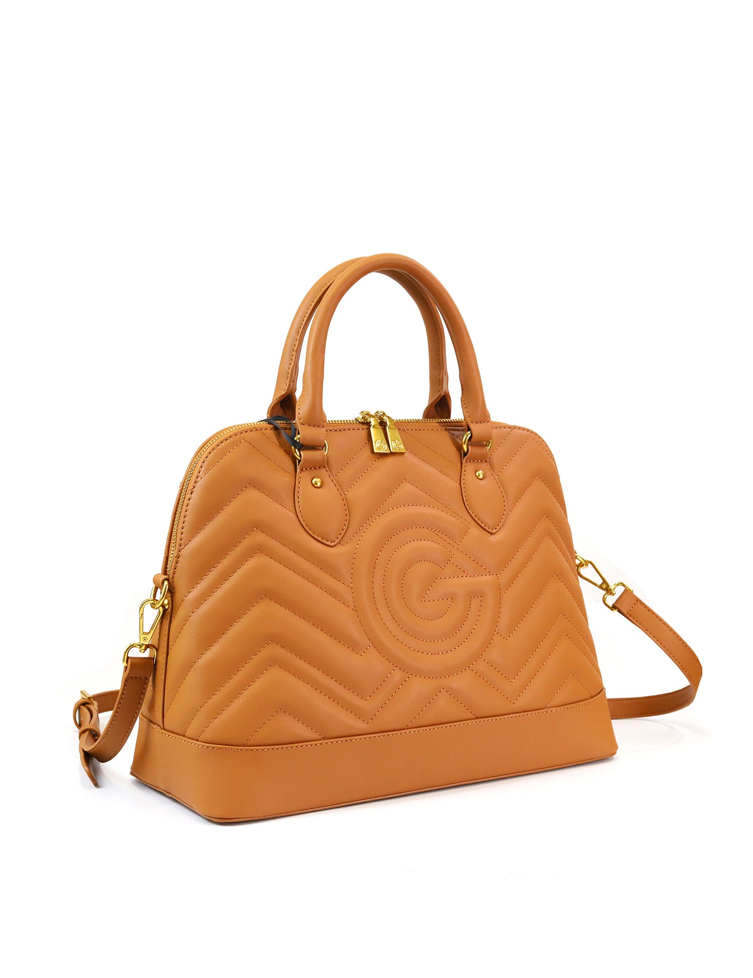 Borsa a mano da donna 100% pelle vegana PU GGB016CGN Gabriella G Firenze