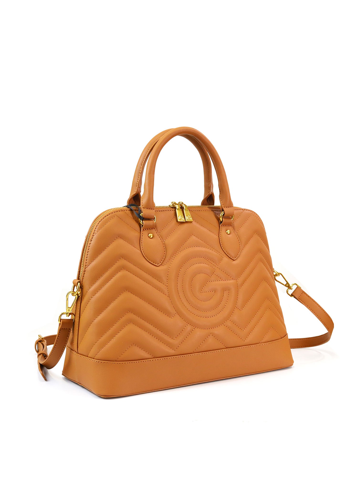 Borsa a mano da donna 100% pelle vegana PU GGB016CGN Gabriella G Firenze