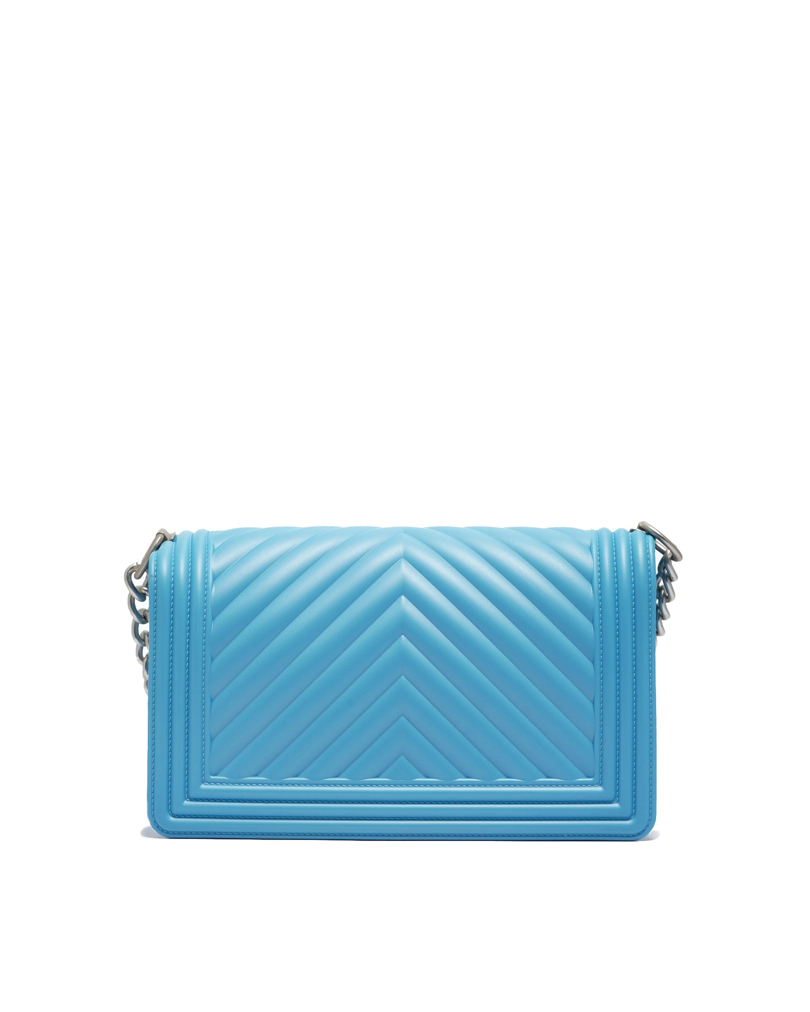 Borsa a mano da donna 100% PVC FLAT M-NORSE BLUE + OFF SILVER Marc Ellis