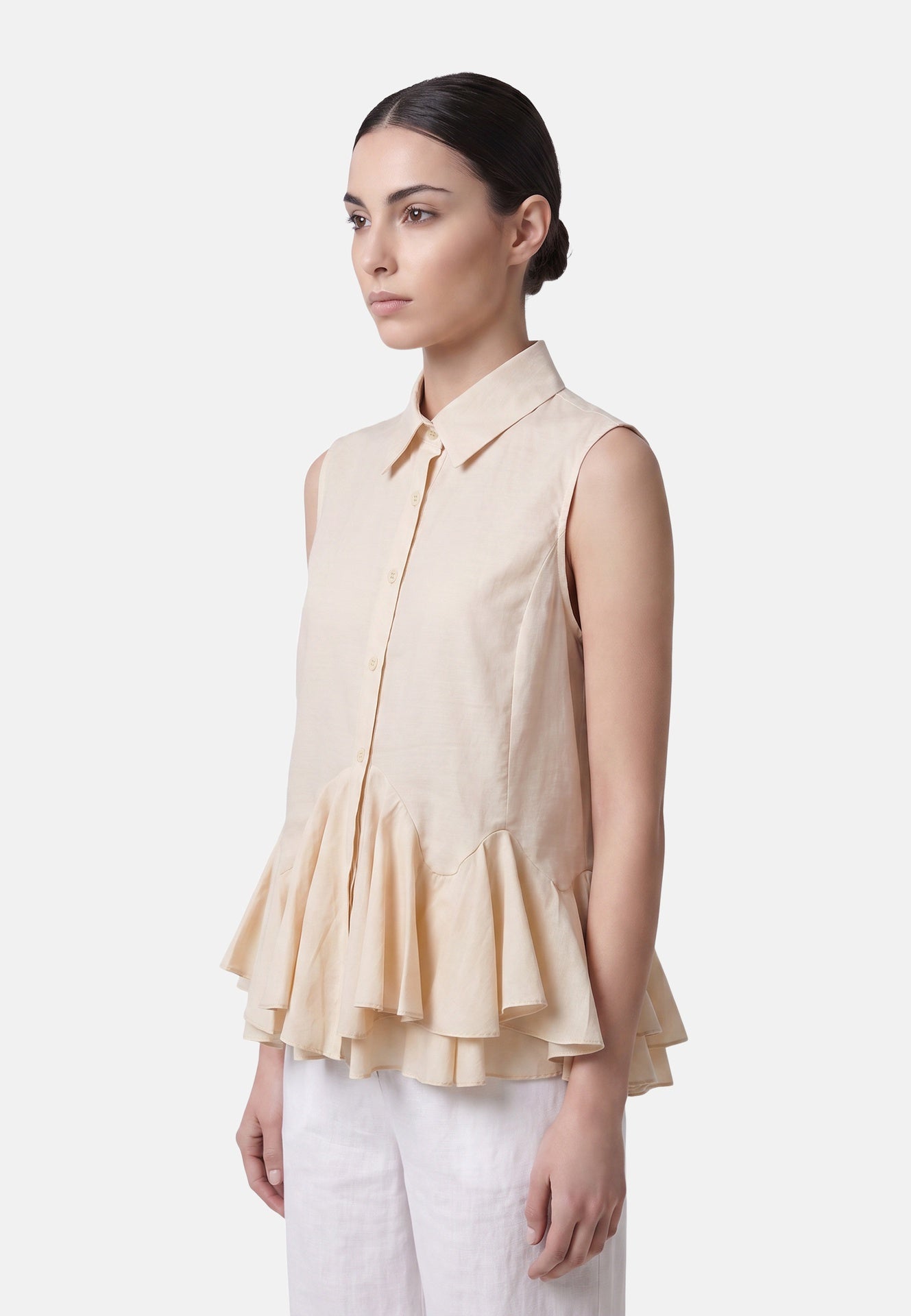 Blusa in 86 Lyocell 14 Poliestere Beige