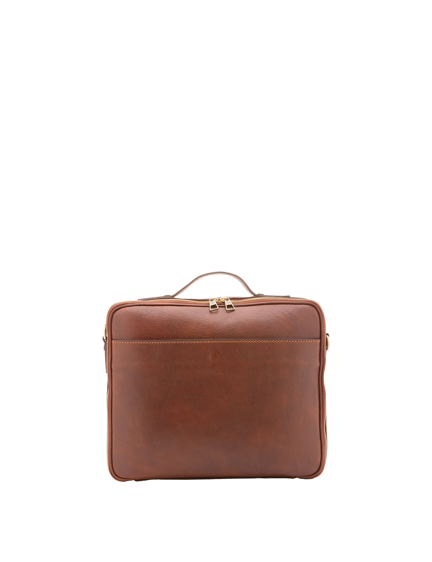Borsa a mano unisex in vera pelle Made in Italy 4542-MARRONE Alessia Firenze