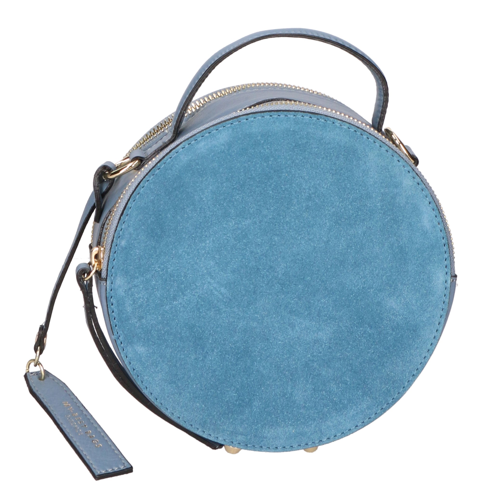 Borsa a mano da donna Pelle scamosciata e ruga MYB-6021-FW-07012 CARTA ZUCCHERO My Best Bag