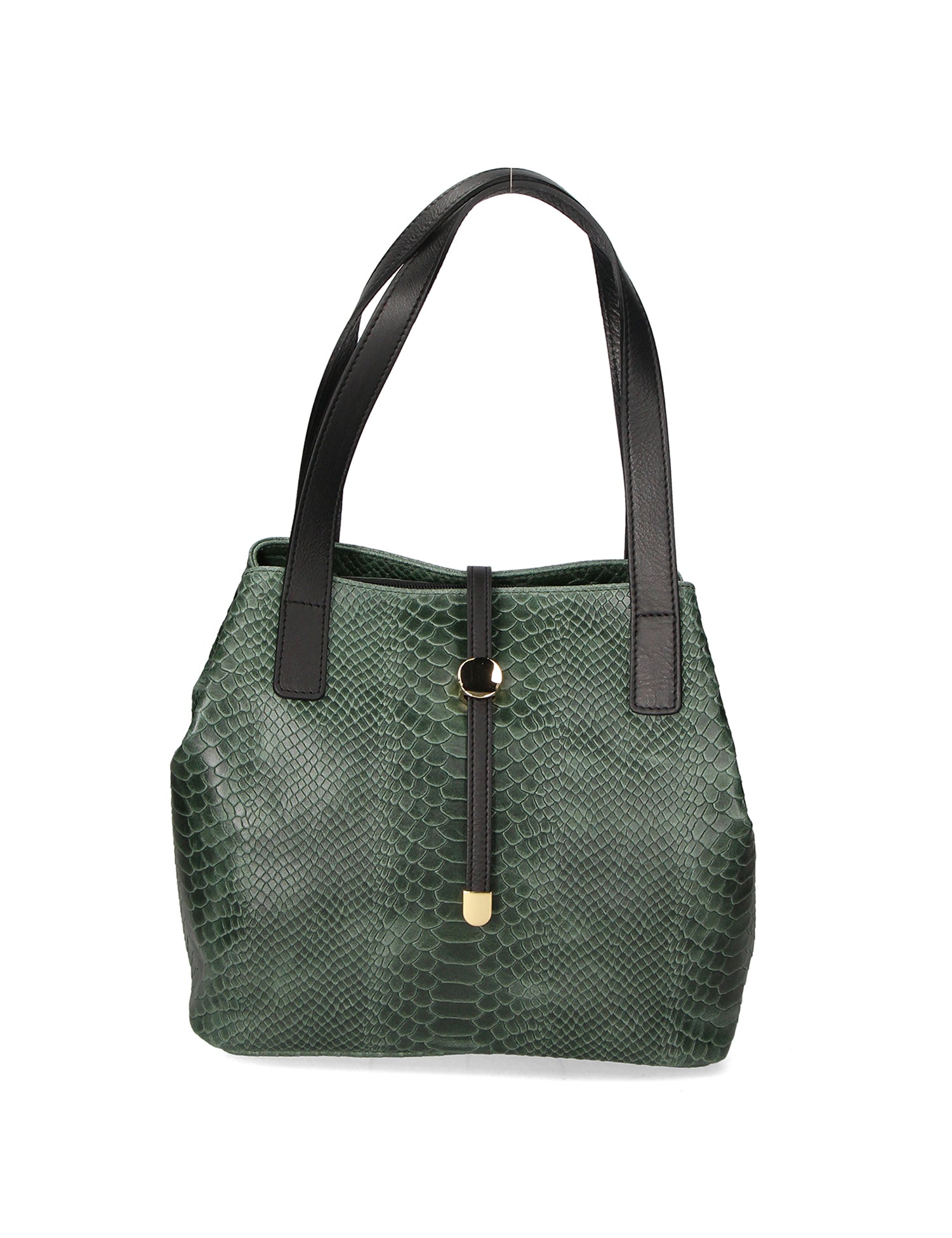 Clarissa Borsa a mano da donna Vera pelle 5276-017 VERDE BOTTIGLIA Gave Lux
