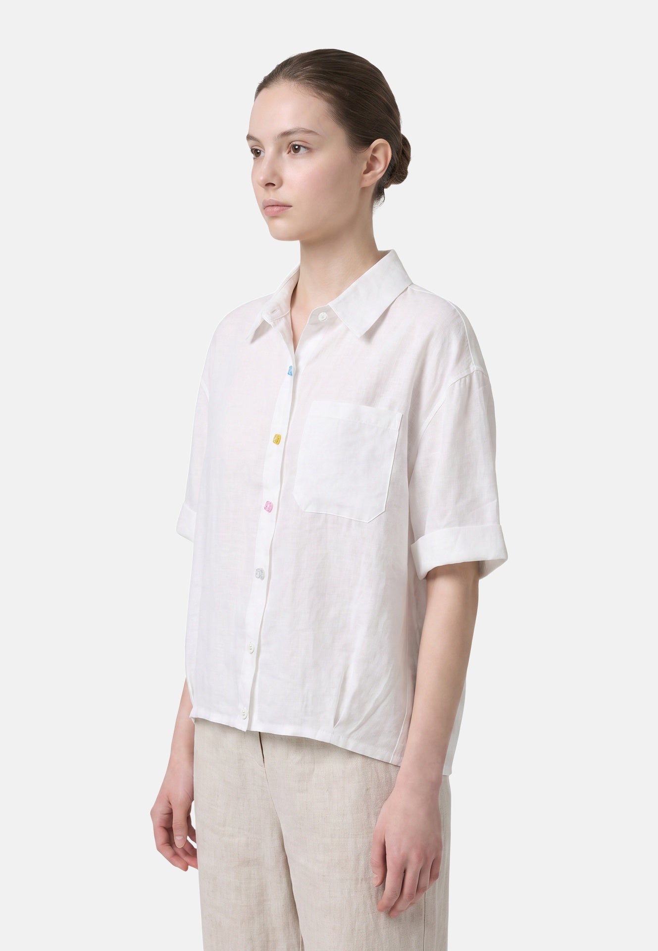 Blusa in 86 Lyocell 14 Poliestere Bianco