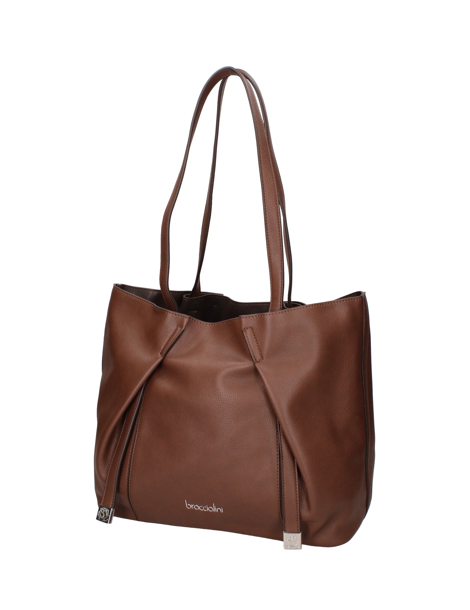 Iridea Borsa a spalla da donna 100% poliuretano B16261-MARRONE Braccialini