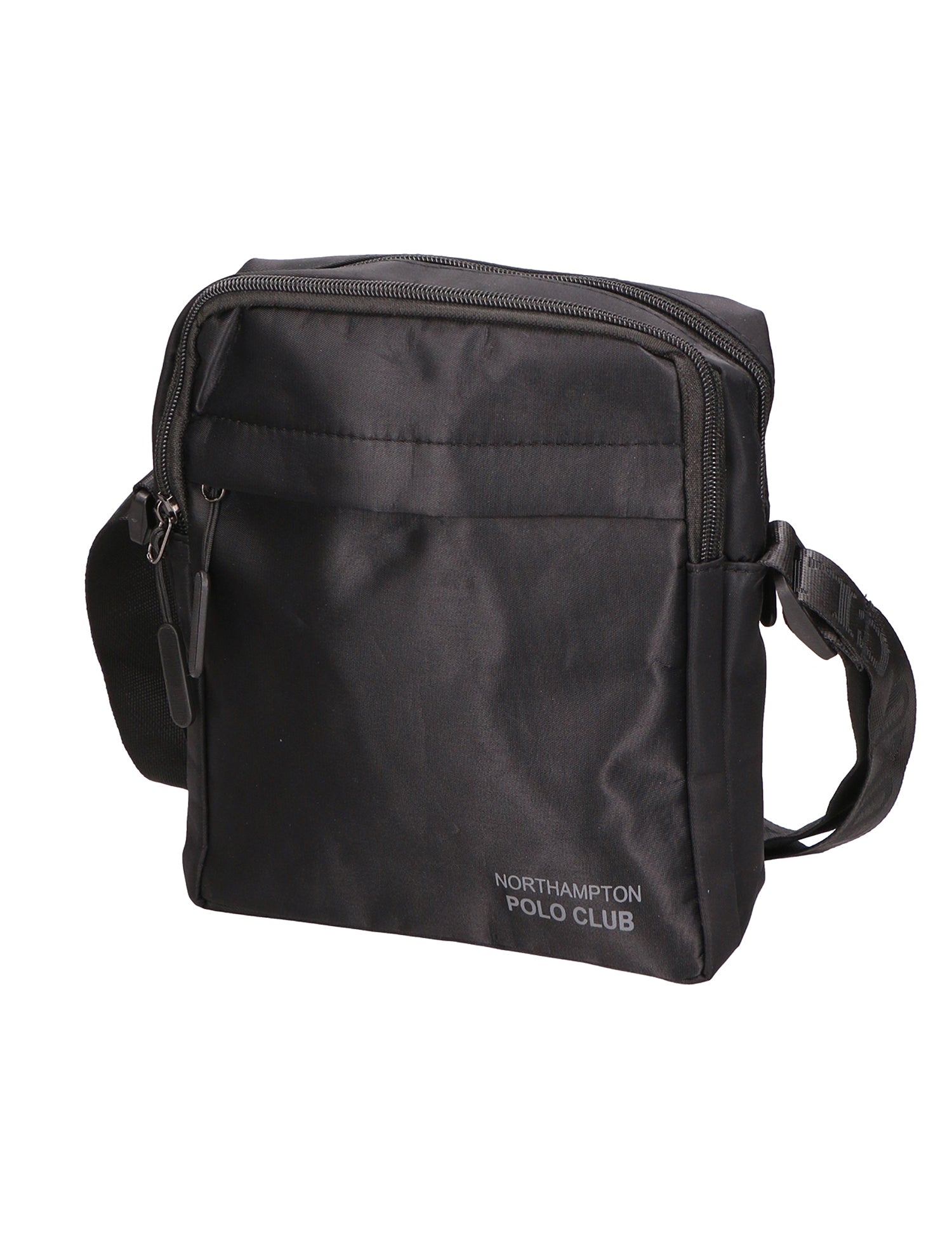 Borsa a tracolla uomo Pelle PU e Nylon PCL3149-BLACK Northampton Polo Club
