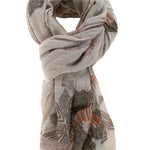 Simona L2004-TAUPE Foulard unisex in cotone e seta Gave Lux