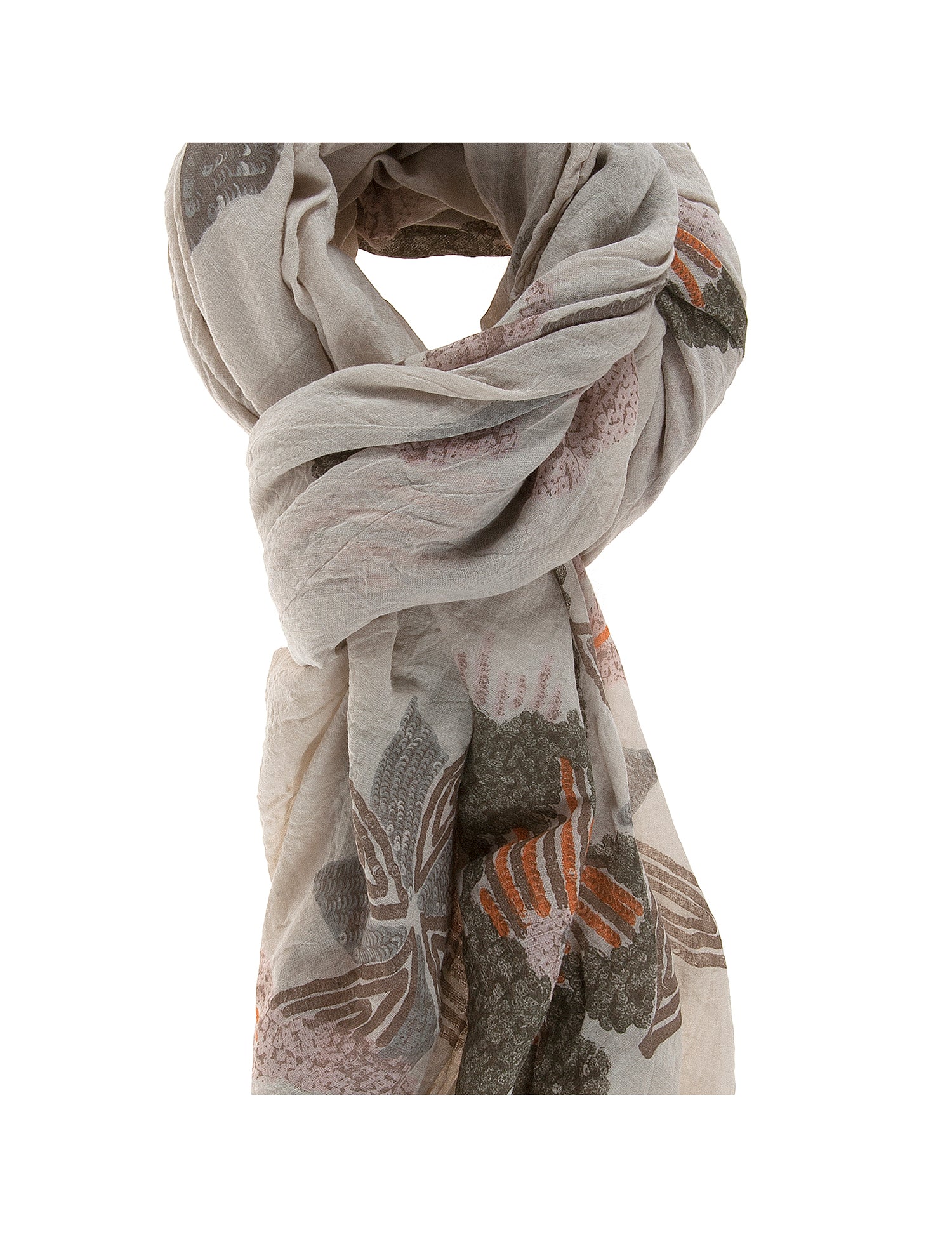 Simona L2004-TAUPE Foulard unisex in cotone e seta Gave Lux