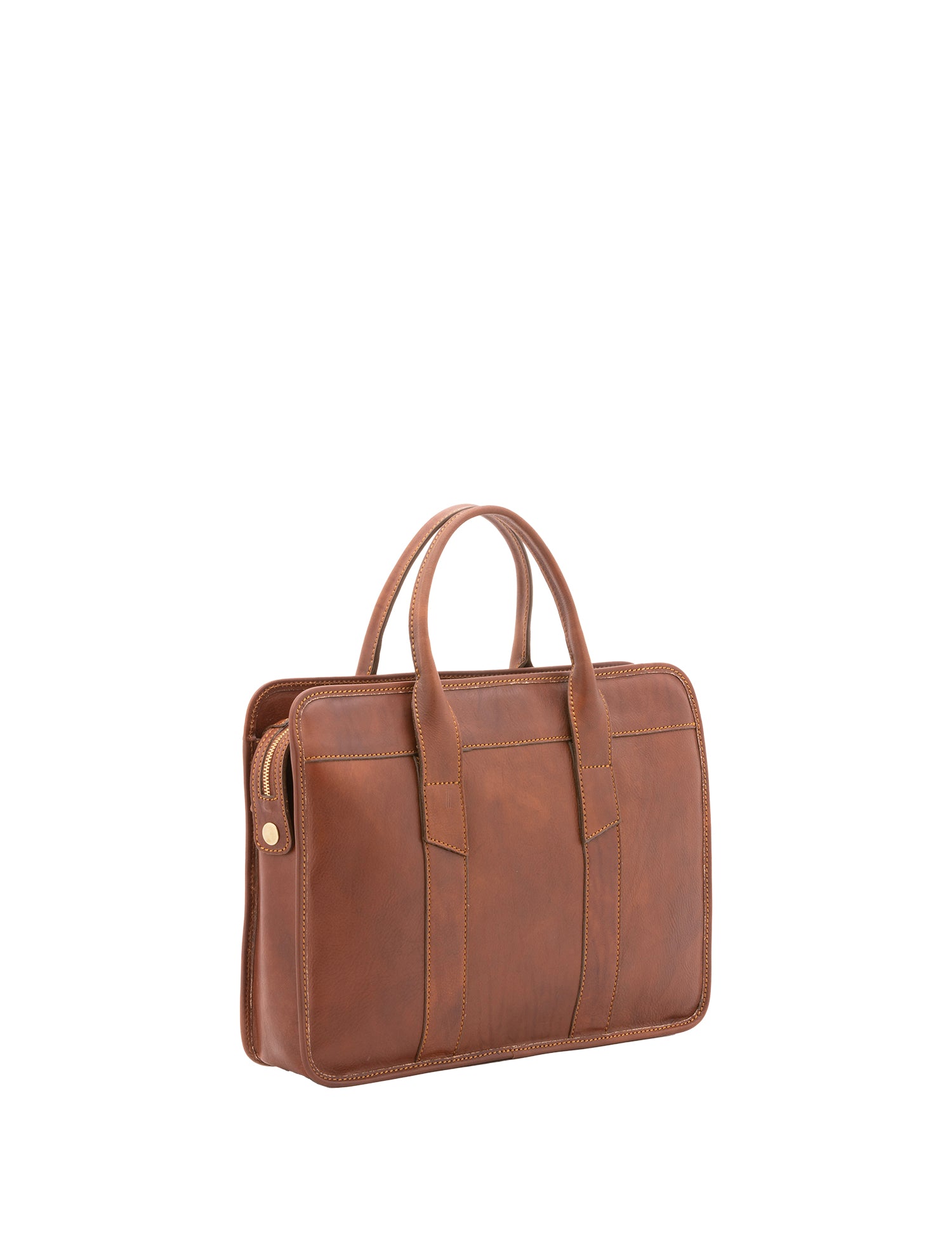 Borsa a mano unisex vera pelle Made in Italy 4454-MARRONE Alessia Firenze