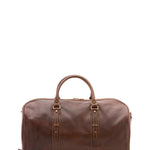 Borsa da viaggio unisex in vera pelle 100% cotone 4514-TESTA DI MORO Alessia Firenze