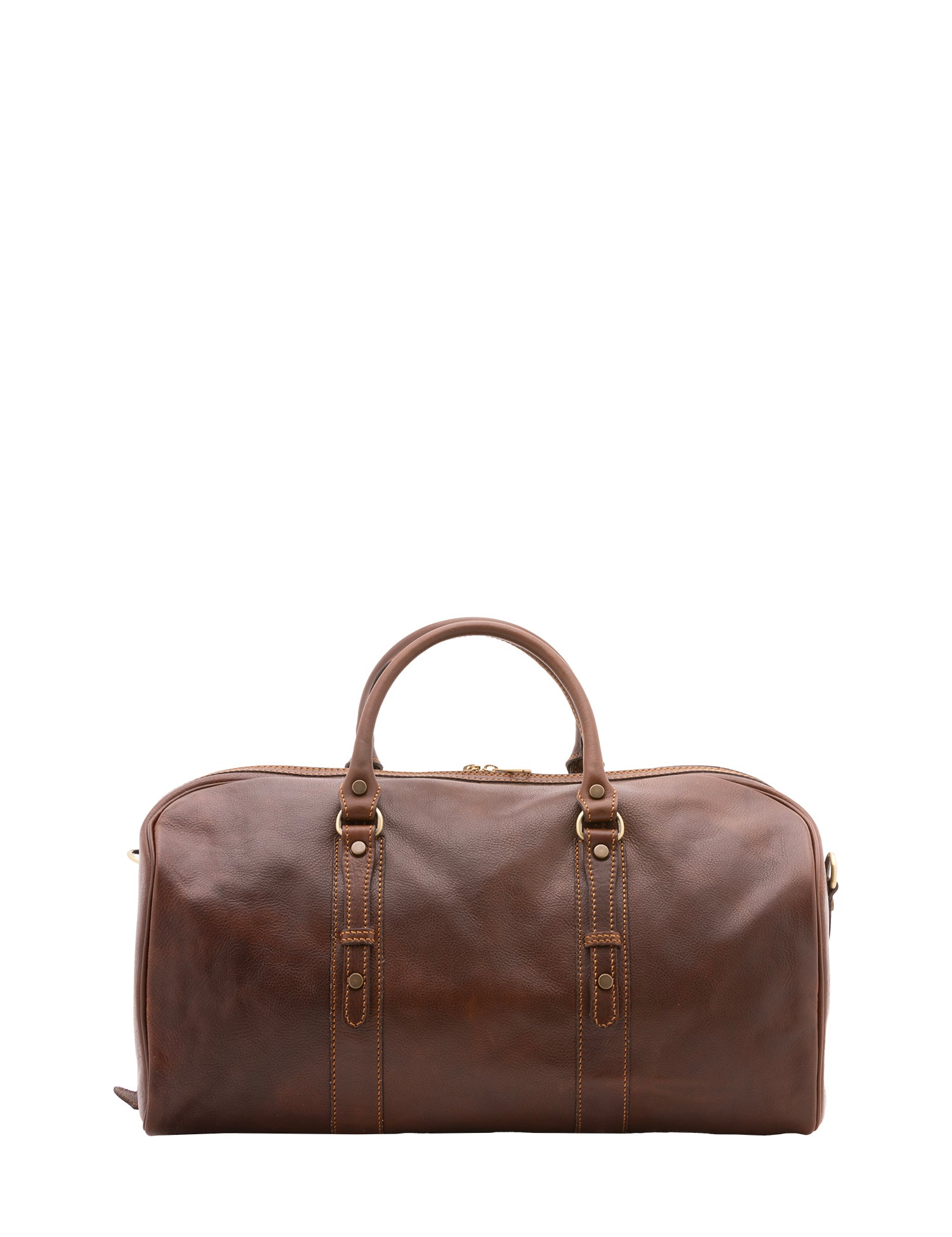 Borsa da viaggio unisex in vera pelle 100% cotone 4514-TESTA DI MORO Alessia Firenze