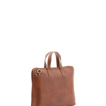 Borsa a mano unisex in vera pelle 100% cotone 4453-MARRONE Alessia Firenze