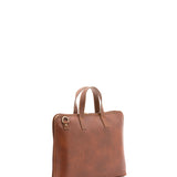 Borsa a mano unisex in vera pelle 100% cotone 4453-MARRONE Alessia Firenze