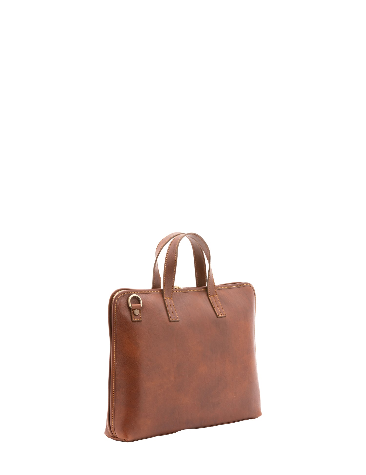 Borsa a mano unisex in vera pelle 100% cotone 4453-MARRONE Alessia Firenze
