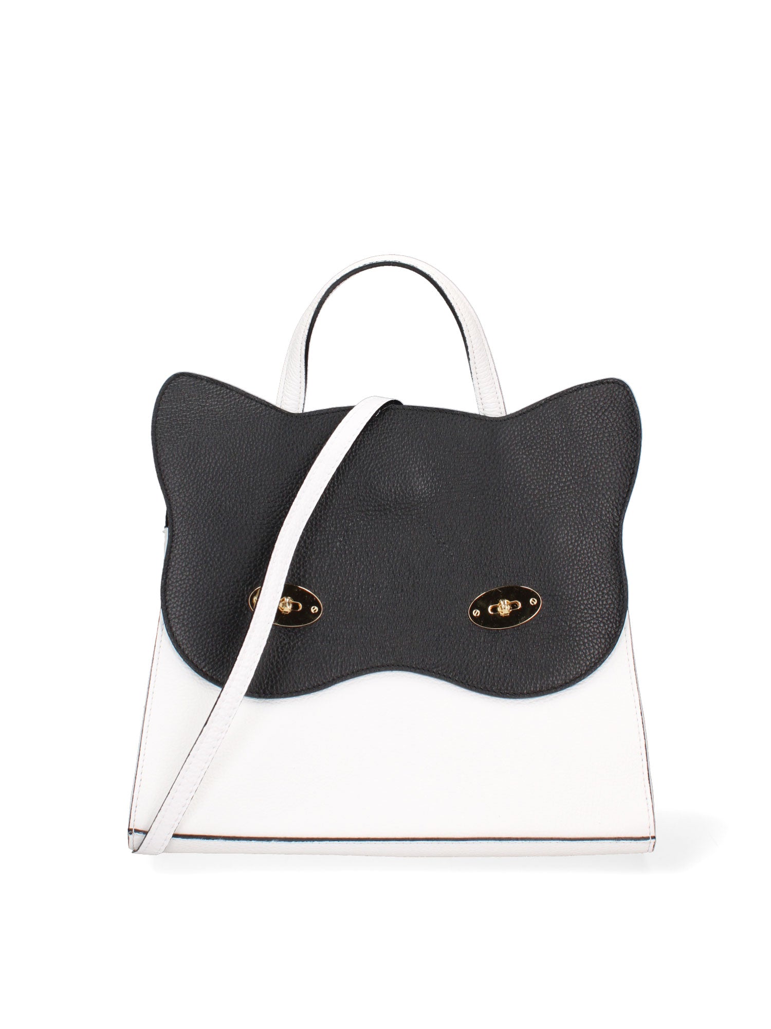Arancia Borsa a mano da donna 100% pelle 8969-BIANCO+NERO Gave Lux