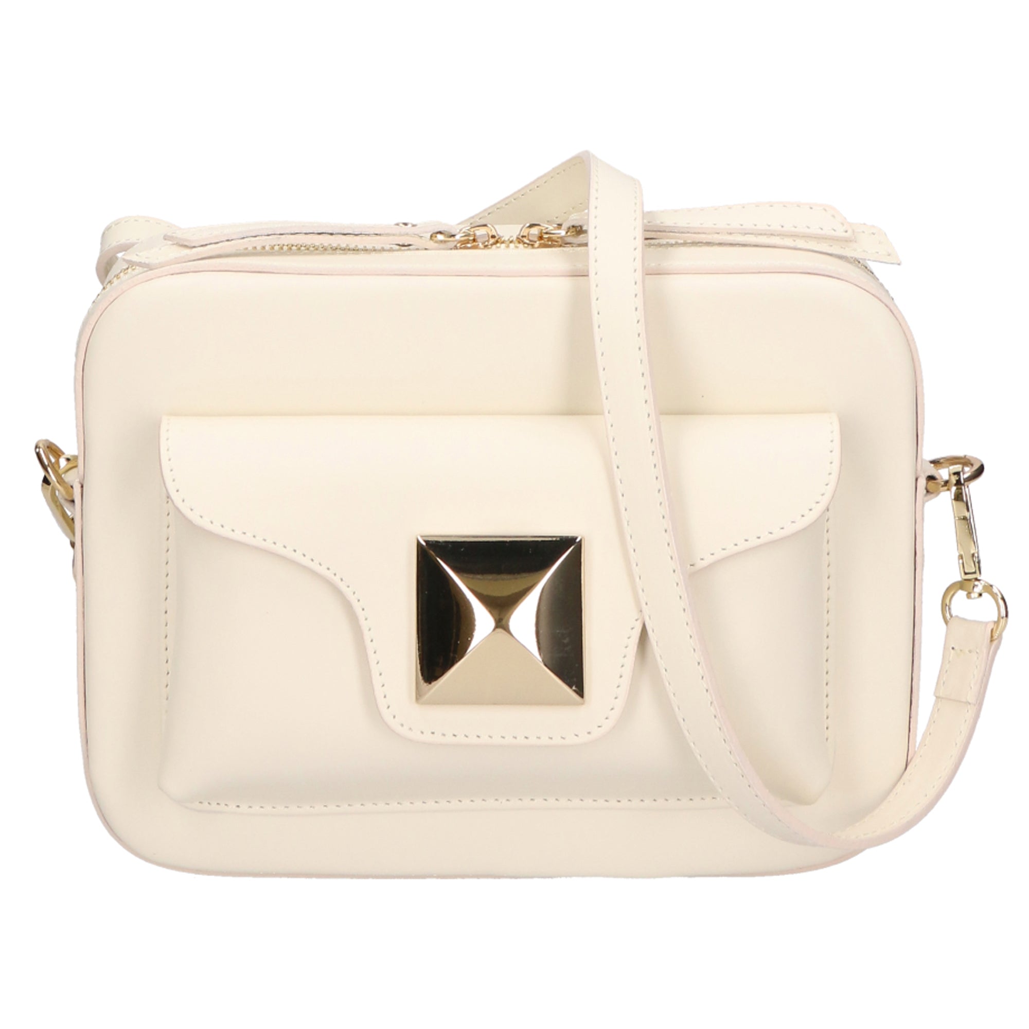 Ilenia Borsa a tracolla da donna 100% pelle 06013-L804 BEIGE Gave Lux