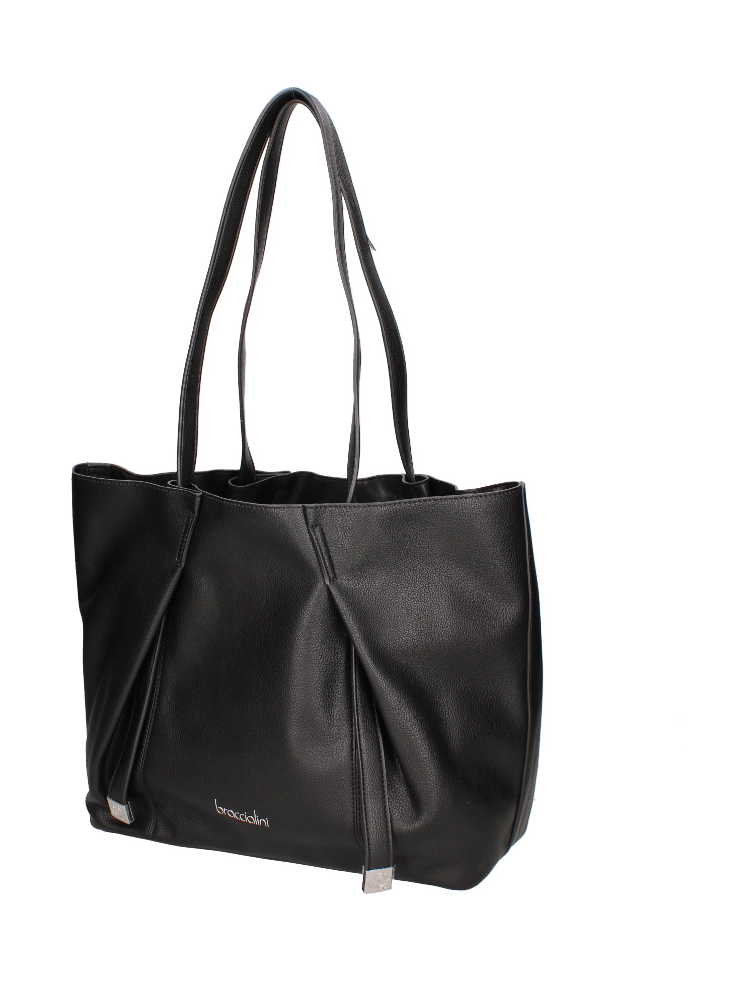 Iridea Borsa a spalla da donna 100% poliuretano B16261-NERO Braccialini