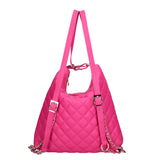 Women's shoulder bag convertible into a backpack in genuine leather Made in Italy 30x31x6 cm