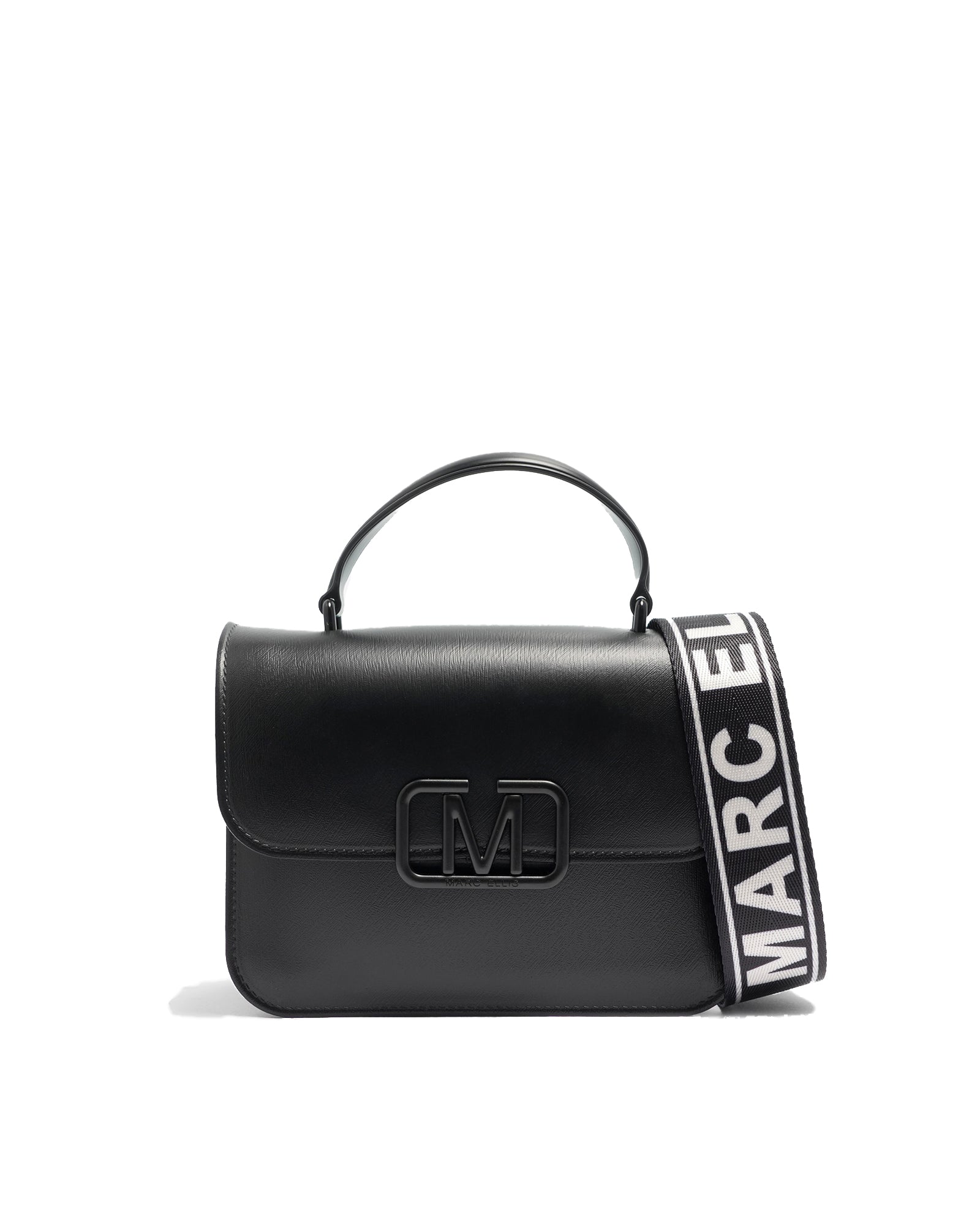 Borsa a mano da donna 100% Pvc FLAT EAR-BLACK Marc Ellis
