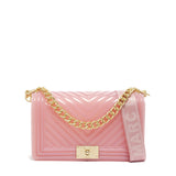 Borsa a mano da donna 100% PVC FLAT M-MAUVE + OFF GOLD Marc Ellis