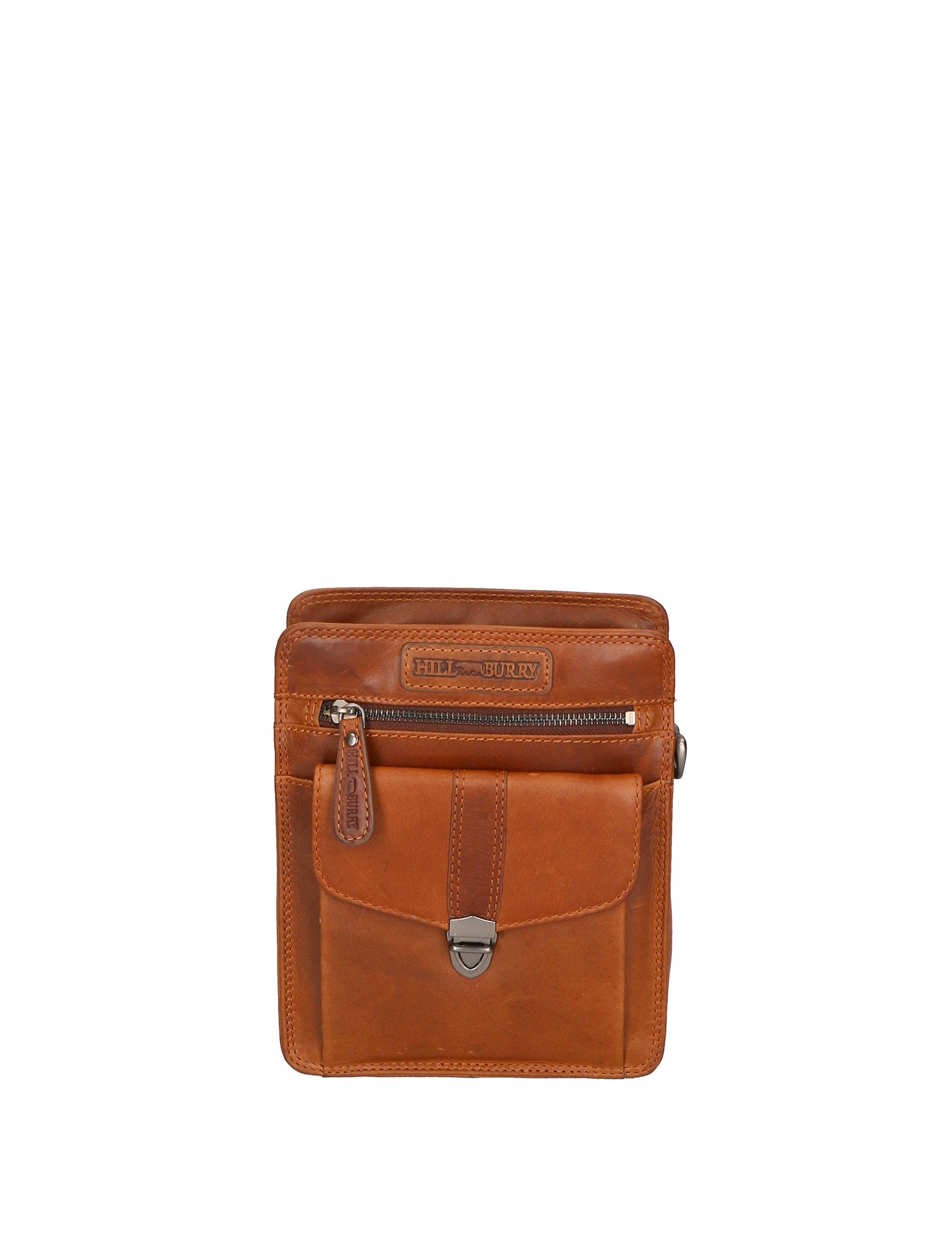 Borsa a tracolla da uomo in vera pelle RFID HILB-3339-CUOIO Hill Burry