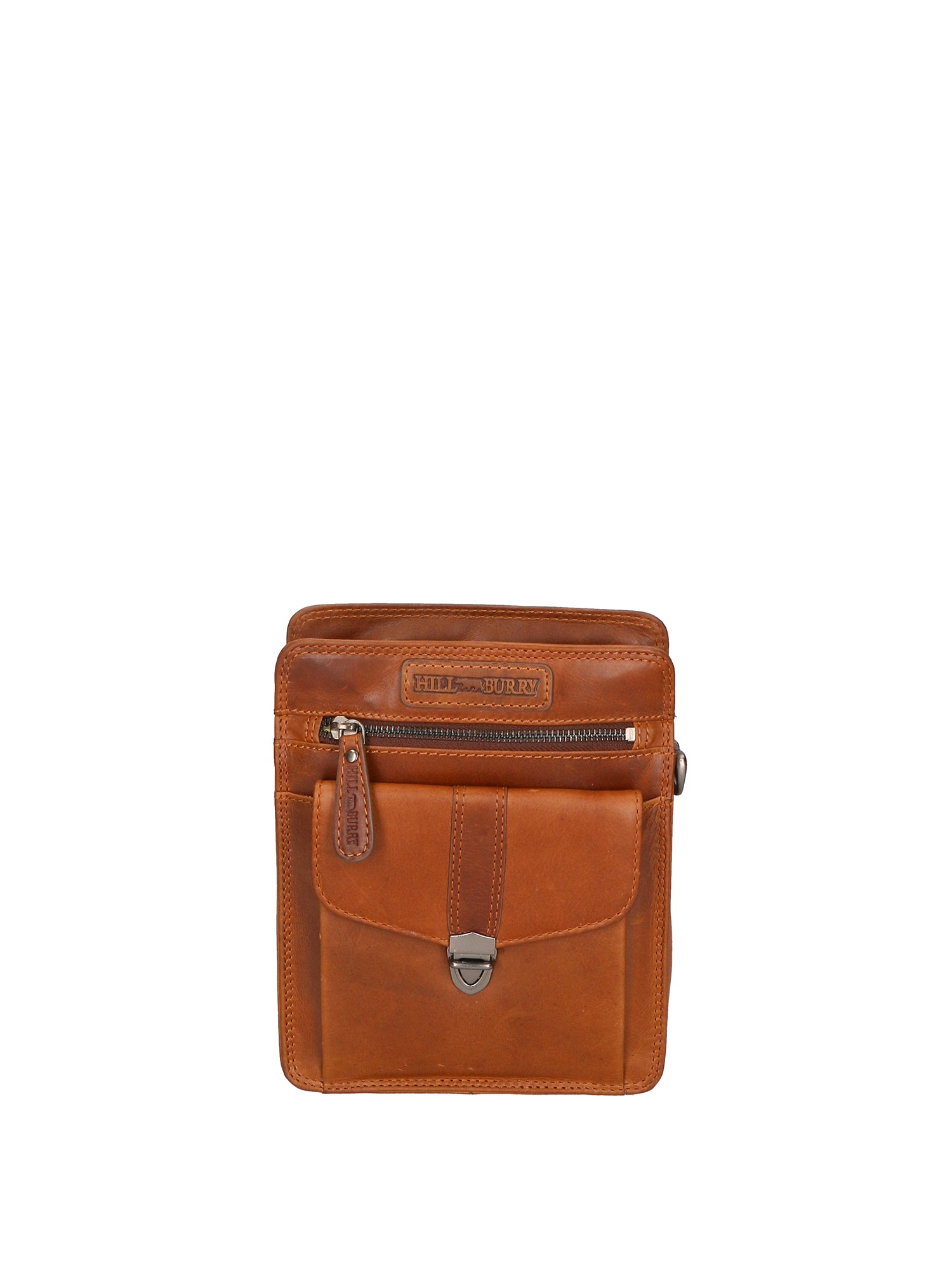 Borsa a tracolla da uomo in vera pelle RFID HILB-3339-CUOIO Hill Burry