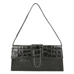 Alba Borsa a spalla da donna Vera pelle 04734-B28 NERO Gave Lux
