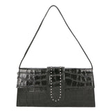 Alba Borsa a spalla da donna Vera pelle 04734-B28 NERO Gave Lux