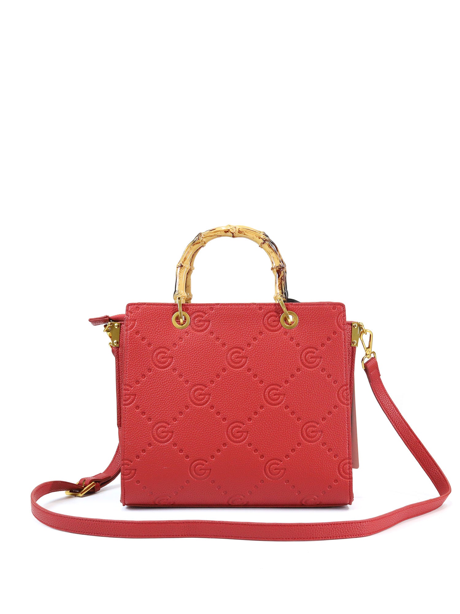 Borsa a mano da donna 100% pelle vegana PU GGB019RED Gabriella G Firenze