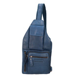 Marsupio da uomo in vera pelle Casual HILB-3338-BLU Hill Burry
